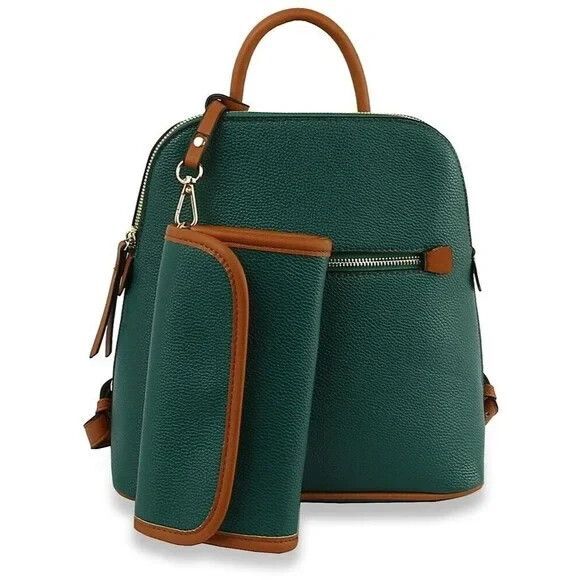 Green Fashion Backpack Purse Multipurpose Design Convertible Satchel Handbags - Picture 2 of 2